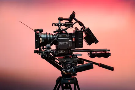 Cinema camera rig set up for a cinematic video shoot
